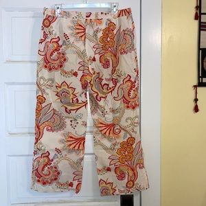 Women's Tommy Hilfiger Paisley Capris Sz 10 Y2K Colorful